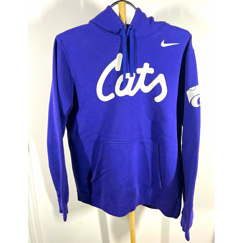 Nike Kansas State Wildcats Club Fleece Hoodie Mens Large Purple K-State NCAA